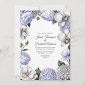 Lavender & Silver Watercolor Floral Wedding Kaart (Voorkant)