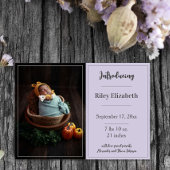 Lavender Simple Photo Birth Notice Aankondiging