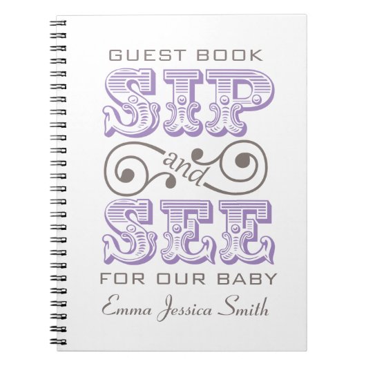 Lavender Sip en zie Celebrregister Book Notitieboek (Voorkant)