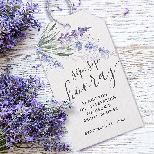 Lavender Sip Sip Hooray Favor Vrijgezellenfeest Cadeaulabel