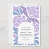 Lavender Sky Abstract Floral Modern Spring Wedding Kaart (Voorkant)