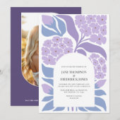 Lavender Sky Abstract Floral Modern Spring Wedding Kaart (Voorkant / Achterkant)