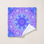 Lavender Sky Blue Paars Sparkle Damask Bad Handdoek (Wasdoekje)
