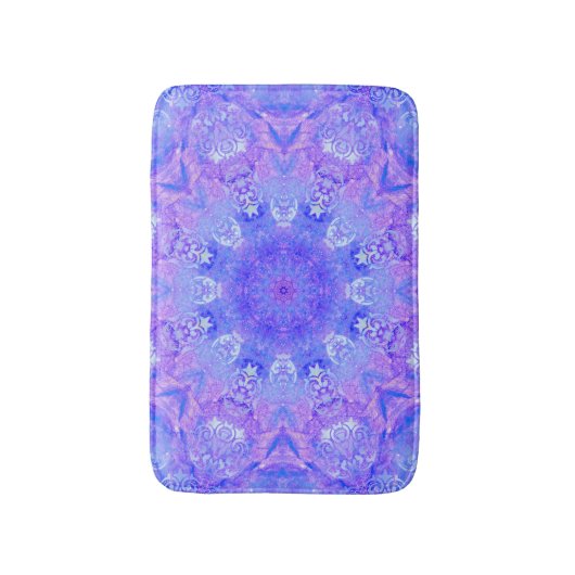 Lavender Sky Blue Paars Sparkle Damask Badmat (Voorkant Verticaal)