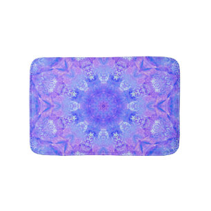 Lavender Sky Blue Paars Sparkle Damask Badmat