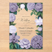Lavender Smoke, Lilac Ash & Moonstone Wedding Acryl Uitnodigingen (Voorkant)