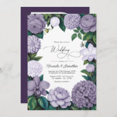 Lavender Smoke, Lilac Ash & Moonstone Wedding Kaart (Voorkant / Achterkant)