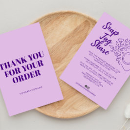 Lavender Snap Tag Share  Business Thank You Card Bedankkaart