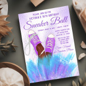 Lavender Sneaker Ball Birthday Party Invitation Kaart