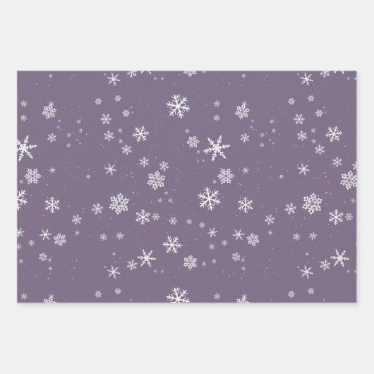Lavender Snowflake sneeuwwinterkerstFeestdagen Inpakpapier Vel (Voorkant)