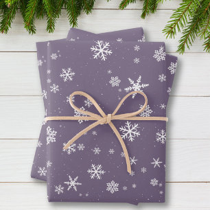 Lavender Snowflake sneeuwwinterkerstFeestdagen Inpakpapier Vel