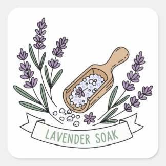 Lavender Soak Bath Salt Label | Spa