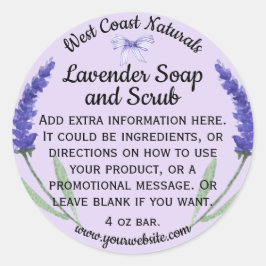 Lavender Soap and Bath Products Label - 2