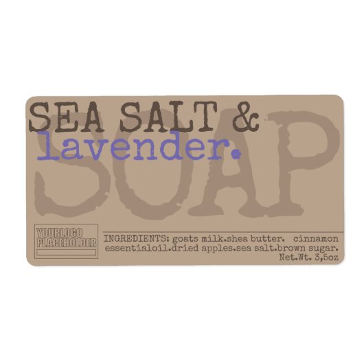 Lavender Soap Handgemaakt Rustische Stickers  (Voorkant)