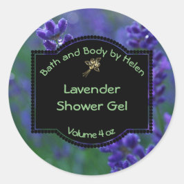 Lavender Soap Label - cirkel met zwart lijst