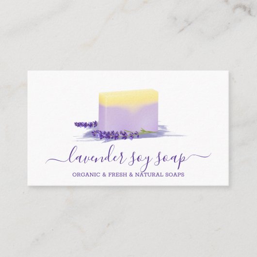 Lavender Soap Natural Spa Cosmetic Visitekaartje (Voorkant)