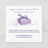 Lavender Soap Paars Bath Cosmetic Vierkante Visitekaartje (Achterkant)