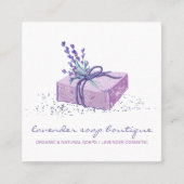 Lavender Soap Paars Bath Cosmetic Vierkante Visitekaartje (Voorkant)