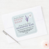 Lavender Soap Shampoo Bar Pastel Blue Paars Vierkante Sticker (Envelop)