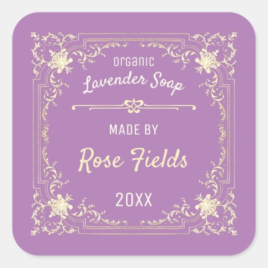 Lavender Soap Vierkante Sticker (Voorkant)