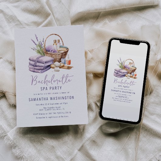 Lavender Spa Day Vrijgezellenfeest Kaart