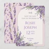 Lavender Sparen de kaart van de Datum (Voorkant / Achterkant)