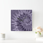 Lavender Spiral Tie Dye Clock Vierkante Klok (Huis)