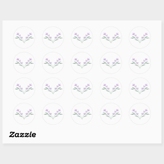 Lavender Sprig Envelope Seals Ronde Sticker (Vel)