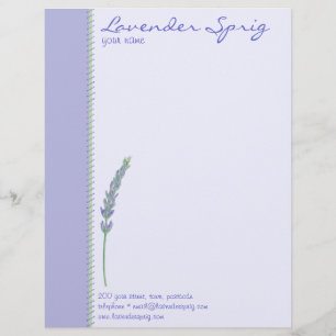 Lavender Sprig Letterhead Persoonlijk Briefhoofd