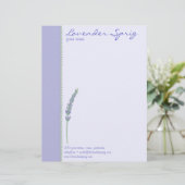 Lavender Sprig Letterhead Persoonlijk Briefhoofd (Staand voorkant)