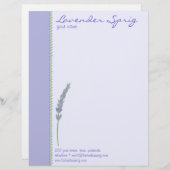 Lavender Sprig Letterhead Persoonlijk Briefhoofd (Voorkant / Achterkant)