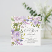 Lavender Spring Floral Bridal Shower Kaart (Staand voorkant)