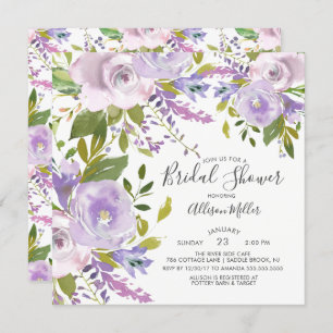 Lavender Spring Floral Bridal Shower Kaart
