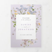 Lavender Spring Wildflower Garden Wedding Invite   Drieluik Programma (Cover)