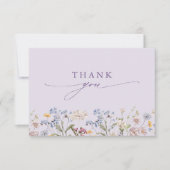 Lavender Spring Wildflower Meadow Garden Wedding Bedankkaart (Voorkant)