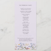 Lavender Spring Wildflower Meadow Garden Wedding  Programmakaart (Achterkant)