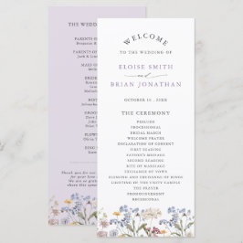 Lavender Spring Wildflower Meadow Garden Wedding  Programmakaart