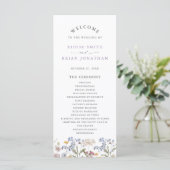 Lavender Spring Wildflower Meadow Garden Wedding Programmakaart (Staand voorkant)