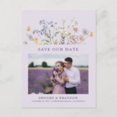 Lavender Spring Wildflower Meadow  Save the Date Briefkaart (Voorkant)