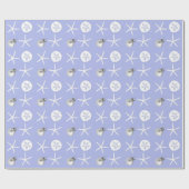Lavender Starfish Sand Dollar Tropische Kerstmis Cadeaupapier (Vlak)