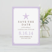 Lavender Starfish Wedding Save the Date (Staand voorkant)