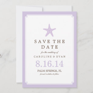 Lavender Starfish Wedding Save the Date