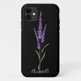 Lavender Stem on Black Persoonlijke iPhone Case