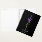 Lavender Stem op Black | Gepersonaliseerd Planner (Display)