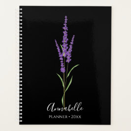 Lavender Stem op Black | Gepersonaliseerd Planner