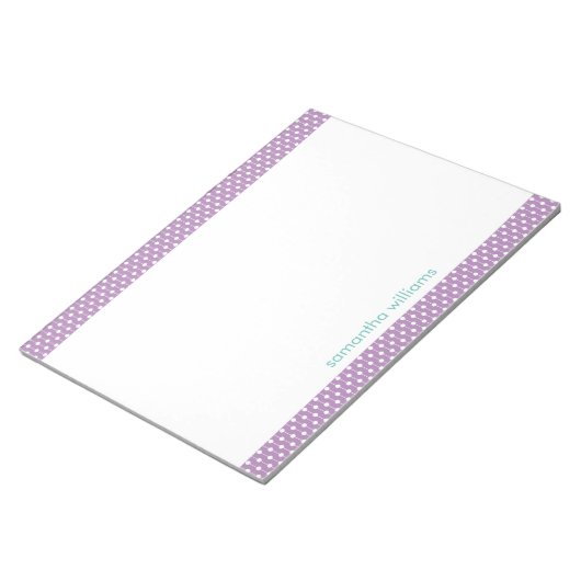 Lavender Stippen en Stripes Patroon op maat Notitieblok (Schuin)