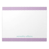 Lavender Stippen en Stripes Patroon op maat Notitieblok (Voorkant)