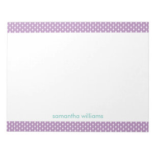 Lavender Stippen en Stripes Patroon op maat Notitieblok
