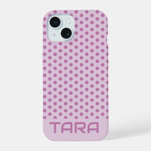 LAVENDER STIPPEN STIJLVOLED EENVOUDIGE AANGEPASTE  iPhone 15 CASE (Achterkant)
