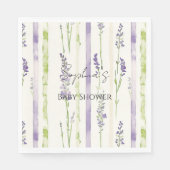 Lavender Strepen Bloemen Servet (Voorkant)